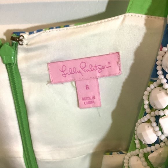 Lilly Pulitzer Green Dress Size 6 - Picture 4 of 7